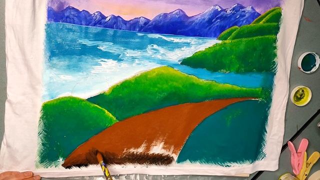 2 days of drawing in 20 minutes ??? Рисунок акрилом на футболке. Acrylic painting on t-shirt. смотреть онлайн