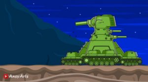 KV-44 vs Ratte. Steel Monsters. Cartoons About Tanks
