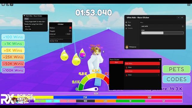 [UPDATE 2] ROBLOX Race Clicker Hack Script GUI: Auto Farm, Auto Clicker, Dupe Pets! *Pastebin 2022* смотреть онлайн