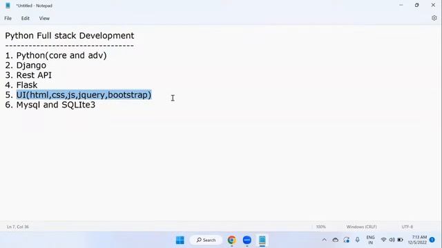 FULL STACK PYTHON tutorials by Mr. Mohan Reddy  Sir