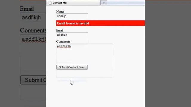 Symfony Contact Form Example - Finished Product