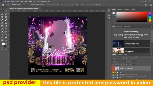 free psd birthday party flyer template | birthday party flyer photoshop free psd template download смотреть онлайн