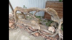 лавочка  из  арт бетона  под  старое  дерево  мастерская  Рэтро  Капитан