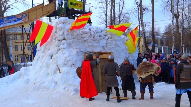 Взятие снежной крепости.Северодвинск.Масленица2016. смотреть онлайн