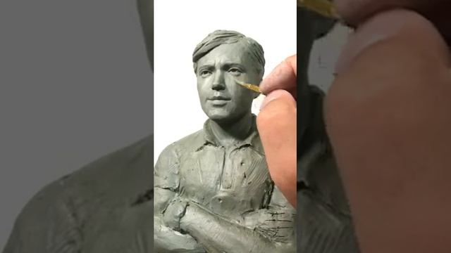 Процесс лепки портрета из глины ч.6