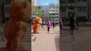 Мишка Рома на детском Дне Рождения)#Надувная ростовая кукла Медведь Киров
