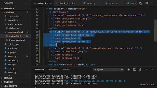 129-Adding More Form Controls-opendir.cloud. #programmer #pythondjango #python #controls