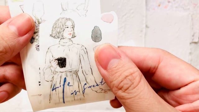 PION x 11 pcs Die-cut Sketching Girls 素描女孩 Sticker Flakes (Washi-paper type) смотреть онлайн