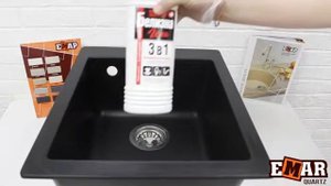 Кухонная мойка EMAR 4201 черная, тестируем на сколы