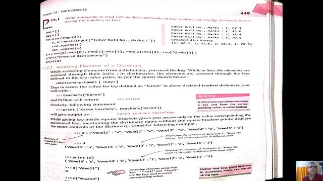 Python class X1 chapter 13 Dictionaries | CBSE Class 11 Chapter 13