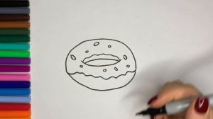Рисование и раскраски для девочек!  Рисуем пончик! \\ Творчество для девочек!