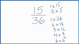 How to Simplify the Fraction 15/36