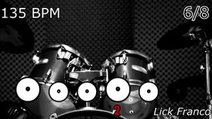 135 BPM Slow Rock 6/8 | Drum loop Metronome