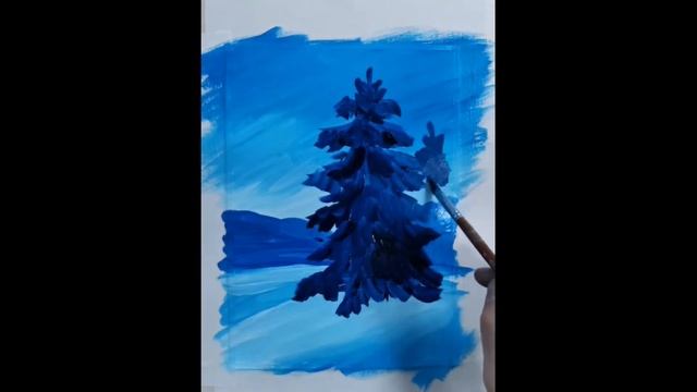 КАК НАРИСОВАТЬ ЗИМНЮЮ НОЧЬ ГУАШЬЮ/ АКРИЛОМ/ ТЕМПЕРОЙ смотреть онлайн