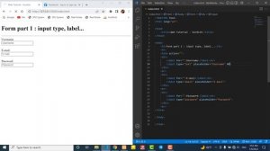 HTML Tutorial for Beginners 12 Form part 1 : input type, label, placeholder, method, action in HTML