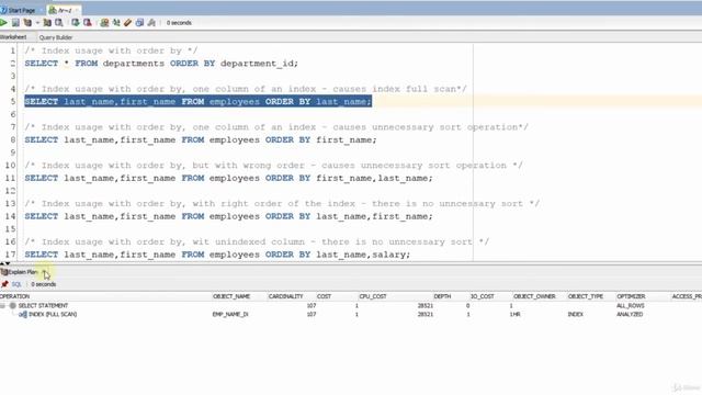 Index Full Scan - Oracle SQL Tutorial