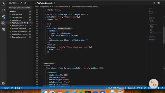 React Native Tutorial #10 - GraphQL Add API Integration [Tamil]  |  Tek Hub