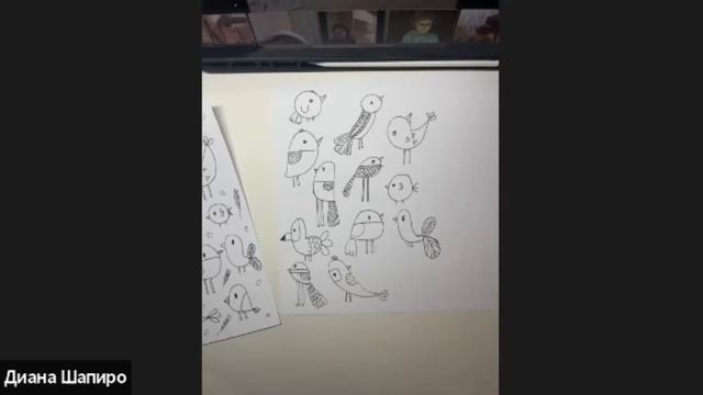 Рисуем дудлы птичек, листиков ▶ Рисование акварелью смотреть онлайн