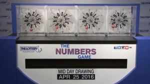 Midday Numbers Game Drawing: Monday, April 25, 2016