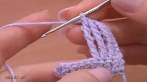 Столбик с пятью накидами Урок 13 Вязание для начинающих крючком