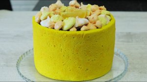 Оформление шоколадно-апельсинового торта. Заварной японский бисквит