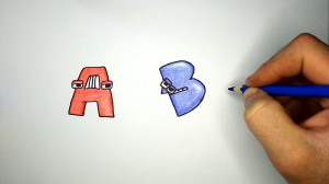 Как нарисовать Смешной Алфавит - A и B