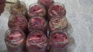 Тушенка из свиных сердец с гречкой.Вкусная тушенка своими руками.Готовим тушенку сами.Тушенка и каш