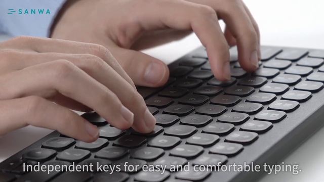 SANWA Multi-Device Bluetooth Keyboard with Touchpad |  Windows Mac iPad Android - GSKBBT066/W