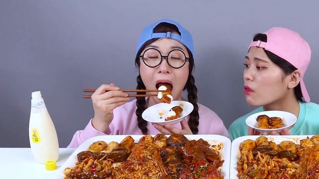 Острая еда, морепродукты, варка, корейский мукбанг ДОНА DONA смотреть онлайн