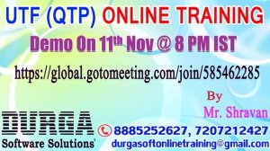 UTF (QTP) Online Training by Mr. Shravan Demo on 11th Nov @ 8:00PM IST