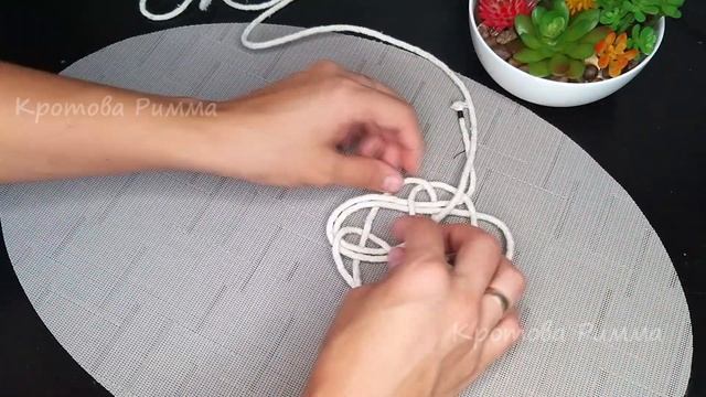 Красота из бельевой веревки своими руками, салфетка из веревки, подставка под горячее.