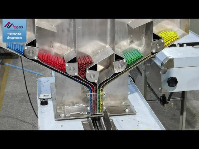 Групповая упаковка карандашей с автоподачей на горизонтальной упаковочной машине