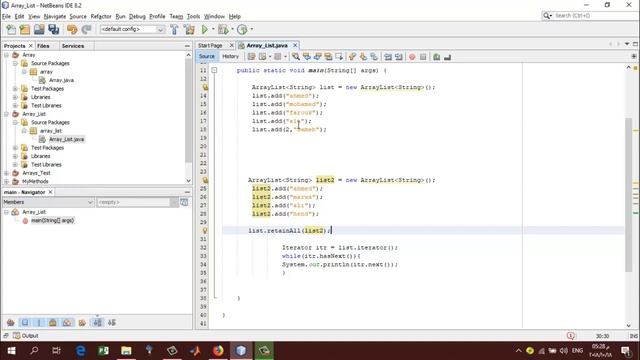 11-Java ArrayList-- retainAll method--باللغة العربية смотреть онлайн