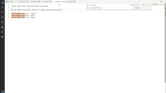 Visual Studio Code - Advanced Search / Replace with Regular Expressions