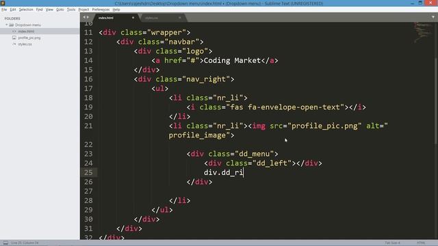 Dropdown Menu In HTML & CSS  || Dropdown Navigation Menu || Dropdown Navigation Bar || Profile Menu