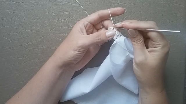 Салфетки, платочки. Обвязка края крючком. №2