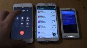 WhatsApp Fake call on Samsung Galaxy Note 2 incoming call via Fake call+ iphone 6s plus +Sony Xperi