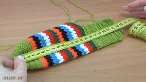 Из ОСТАТКОВ ПРЯЖИ яркие следки-носки крючком Урок 290