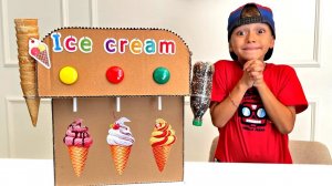 Mark Kind and kids with Dad Pretend Play Ice Cream Machine | Video for Kids