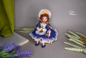 Авторская будуарная кукла Девочка с хвостиками.mp4