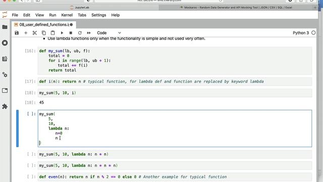 Programming Essentials Python - User Defined Functions - Lambda Functions смотреть онлайн