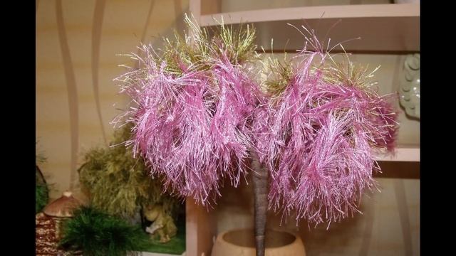 Дерево Глициния из пряжи Травка своими руками