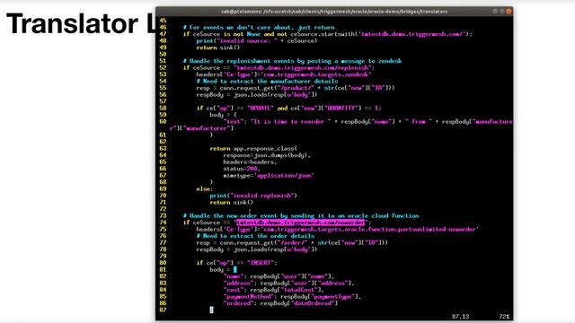 TriggerMesh demo - connecting on-premises OracleDB with Zendesk and Oracle Cloud Functions