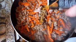 Булгур с фаршем, на сковороде