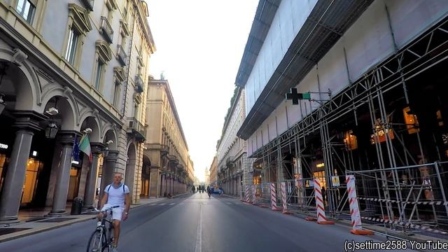 Turin, Italy. A Walk Around the City Centre. Piazza Castello, St. Carlo Square and Via Roma