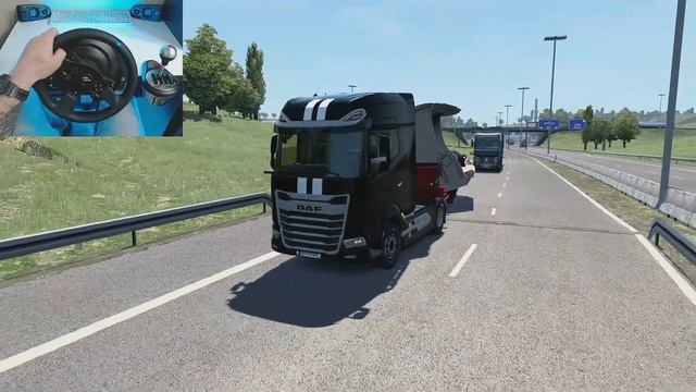 Euro Truck Simulator 2 | DAF 2021 XG+ | груз - (65т) | руль Thrustmaster T300RS смотреть онлайн