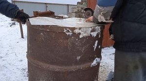 Коптилка из бочки,быстро и просто..