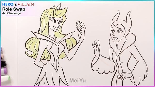 Draw Hero and Villain Role Swap Reimagine Art Challenge | Mei Yu (Fun2draw) Fun Friday смотреть онлайн