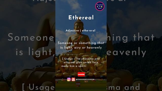 Word of the day -  Ethereal | Learn new words everyday | Vocabulary Building | Shorts#128 | #Shorts