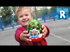 ★ Киндер МАКСИ Сюрприз МОНСТРЫ Распаковка на Улице Giant Kinder Surprise MAXI Monster unboxing Eggs